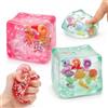 Henjunu 2 Palline Antistress, Blocco di Ghiaccio Squishy | Antistress Squishy con Conchiglie Stelle Fluttuanti, Sensazione di Maltosio Gestire Ansia Palline per Bambini Adulti