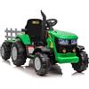 Nexvolior Trattore Elettrico Per Bambini 12V Con Rimorchio Cavalcabile Telecomando | Trattore con Doppio Motore da 35W, Musica Bluetooth/USB, Cambio a 3 Marce, Luci a 7 LED