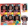 Generic 6 pezzi di bambole nere, mini bambole realistiche da 4 pollici con giunti posizionabili per bambine