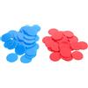 Sosoport 200 Pezzi Gettoni da Bingo Rotondi in Plastica 19mm | Colori Rosso e Blu, Superficie Chiara e Bordo Arrotondato, Uso per Macchine Bingo e Attività di Gruppo