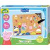 LENA - Gioco del Martello Peppa Pig - Set Creativo con 44 Piastrelle Colorate, Martello, Chiodi e Piastra in Sughero, dai 3 Anni