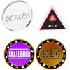 LHTHT Set di 4 bottoni da poker in acrilico, All IN, metallo Big Blind & Small Blind, per giochi di carte professionali Texas Hold'em, durevoli