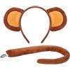 YEAMLTE Scimmia Costume Set, Costume Animale Set | 2 PCS Orecchie di Scimmia Fascia Coda Lunga Scimmia, Costume Scimmia Accessori, per Halloween, Carnevale e Cosplay.