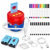 MMOBIEL Robot da Disegno per Bambini 200 Carte da Disegno, 22 Pennarelli | Altoparlante Integrato per Guida Vocale & Cavo USB-C - Giocattolo Educativo Creativo per Bambini - Rosso & Blu