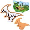 Halftoys Dinosauri Giocattolo - Giochi con Animali Giocattolo per Bambini 3 Anni - Giochi Educativi e Creativi con Puzzle Magnetico e Diorama in Carta - Giochi Dinosauri t Rex