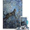 JIANGENNF Puzzle per ragazzi da 1000 pezzi: Gatto in un giardino di farfalle, gioco educativo, antistress, ottimo regalo per gli appassionati di videogiochi 38x52cm