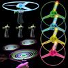 YOUYIKE 4 Pezzi Skyrocopter con Lanciatore, Giocattolo con Elica Volante LED | 10 Perline LED Illuminazione a 7 Colori, 4 Elica Volante & 4 Lanciatore per Elica, Giochi All'aperto Gadget Compleanno