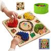 Bawiaueu Riccio della motricità fine Giochi Educativi In Legno Riccio | giocattoli didattici per ordinare colori e animali Per Bambini Casa Scuola Sala Giochi Festa Di Compleanno