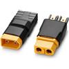 AmiCera 2 adattatori da TRX a XT60, compatibili con spina TRX a XT60 femmina maschio, convertitore per droni RC FPV, Lipo, caricabatterie NiMH