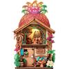 Generic Kit fai da te in miniatura a forma di casa in legno, mini magnete 3D per | Puzzle 3D con magnete per casa delle bambole, decorazione per scrivania e frigorifero, simpatico regalo di compleanno fatto a