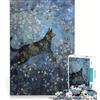 JIANGENNF Puzzle da 1000 pezzi per adulti con dipinto di un gatto in un giardino di farfalle, giocattolo educativo, interazione genitore-figlio, ideale come regalo per tutta la famiglia 50x75cm