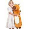 Dalmao Capybara - Peluche XXL a forma di maiale d'acqua, 90 cm, morbido cuscino lungo da coccolare, simpatico cuscino a forma di animale per bambini, ragazze, ragazzi, regalo di compleanno, Natale