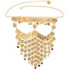 BESPORTBLE Velo per danza del ventre: maschera con velo da danza con ciondolo a forma di monete in metallo - accessorio per costume tribale arabo per spettacoli di Halloween, gioielli misteriosi per