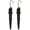 Zcccc 2 ombrelli in miniatura, scala 1:12, panno nero, mini accessori decorativi per mobili, ombrello per bambole