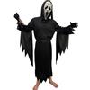 ELINA Spaventoso Volto Fantasma Cosplay Costume Halloween Carnival Scream Costume Cosplay con Plastica Coltello Giocattolo e Lattice Maschera