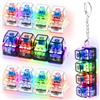 JoyJoyful 4 giocattoli antistress per adulti, con tastiera a clicker che si illuminano, 4 pulsanti, tastiera portatile con luce LED, gadget fantastici, portachiavi, antistress, idea regalo (2 neri + 2 bianchi)