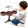 Generico Batteria per Bambini Mini Batteria Jazz Drum Set Batteria Giocattolo per Bambini Mini Drum Set Strumenti Musicali con 3 Tamburi 1 Piatto 2 Bacchette Strumento Musicale a Percussione Educativo (A)