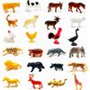LUVDECO Set di 24 mini animali della fattoria e animali della foresta, statuette realistiche in PVC, giocattoli educativi per giochi di ruolo, decorazioni e regali per feste