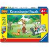 Ravensburger - Puzzle 2x24 Pezzi George Scimmietta | Puzzle Bambini 4 Anni | Dimensioni Di 26x18 Cm | Regalo Bambino 4 Anni | Regalo Originale
