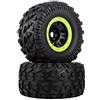KEEDA 2 pneumatici in gomma da 165 mm e cerchioni Beadlock, 17 mm, ruote esagonali per 1/8 Redcat HPI HSP Hobao RC Monster Truck (A, verde)