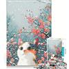 JIANGENNF Puzzle da 1000 pezzi per adulti con illustrazione di un gatto, gioco per famiglie, attività divertenti da fare in casa, regalo di compleanno, regalo 38x26cm