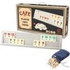 Generisch Star-Cafe Okey, Rummy, Romme, Okey Set, in plastica, con pietre in melamina