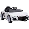AIYAPLAY Macchina Elettrica per Bambini 3-6 Anni 12V Audi R8 Spyder Bianco | Auto Elettrica per Bambini, Telecomando, 2 Motori, Porte Apribili, Sospensioni, Musica, USB, Cintura, Clacson, 3-5 km/h