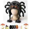 Generico Kit fai da te all'uncinetto for cappello con cappuccio fantasy, una vasta | Kit completo (filo, uncinetto, ago da tappezzeria, cartamodello/tutorial), il materiale è morbido e confortevole(Spider)