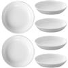JEWEDECO Piatto per Candele in Ceramica Bianco, Ricambio 6 Pezzi per Scaldacera | Vassoio Scaldacera, Vassoio Portacandele, Bruciatore Oli Essenziali Ceramica, Stile Semplice