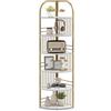 COSTWAY Scaffale Angolare a 6 Ripiani, Libreria Alta 181,5 cm Autoportante con Struttura in Metallo Robusto, Espositore Verticale per Soggiorno, Camera da Letto, Ufficio (Bianco)