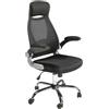 AC ANGEL CERDÁ Angel Cerdá - Sedia Ufficio Design Premium Girevole, Rivestita in Tessuto Nero | Sedia da Ufficio Ergonomica con Schienale Ampio e Braccioli | Gambe in Acciaio Cromato | 66 x 62 x 117 cm