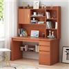 Generic Scrivania moderna per casa e ufficio con ripiano, scrivania da studio con gabbia e libreria, scrivania per computer portatile con ripiani (colore: noce, dimensioni: 120 x 45 x 163 cm)