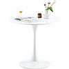 anrekl Dining Table - Tavolo da pranzo rotondo moderno, per sala da pranzo e soggiorno, balcone, caffè, 70 x 70 x 73 cm, colore: Bianco