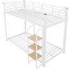 Azkoeesy Letto a Castello Metallico con Scala Verticale - 90x200 cm | Struttura Robusta, Per Adolescenti e Adulti, Ideale per Cameretta, Design Metallico