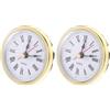 HONMEET 2 Pezzi Inserto Orologio Incassato 65mm Oro, Rotondo, Senza | Plastica, Alimentazione a Batteria, Montaggio Fai da Semplice, per Orologi da Tavolo e Lavori in Legno