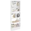 SoBuy Scaffale Stretto Dietro Porta, Scaffale Salvaspazio, 70 x 12 x 190 cm | Mobile Dietro Porta con Pannello Forato, Ganci e Ripiano Estraibile, Organizer Dietro Porta per Ingresso, FHK39-W