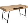 AKORD Scrivania per Computer ARDEN Industriale Rovere Artisan 120 Cm | Scrivania Con 2 Cassetti, 1 Ripiano, Scrivania Da Ufficio Con Gambe Stabili, Nere