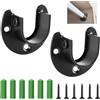 FinalCool 2 Pezzi Set di Supporto per Asta a U con Viti, 32 mm Supporto per Asta Armadio in Acciaio Inox per Balconi, Bagni, Armadi (Nero)