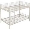 Vente-unique - Letto a castello 1 posto Duotis - metallo beige | Metallo resistente e di facile manutenzione | Robustezza dell'acciaio