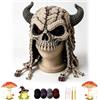 Generico Kit fai da te all'uncinetto for cappello con cappuccio fantasy, una vasta | Kit completo (filo, uncinetto, ago da tappezzeria, cartamodello/tutorial), il materiale è morbido e confortevole(Skeleton)
