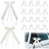 JNYUTEEN 20 Pezzi Fiocchi Auto Matrimonio, Bianco e Oro Auto Decorazione Fiocchi di Nozze, 12 * 25 cm Fiocchi Matrimonio Decorazione Nastro per Auto da Sposa Regalo Festa di Nozze