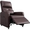 Garvee Poltrona Reclinabile Elettrica Massaggiante Con Riscaldamento | Pelle PU, Schienale alto, Seduta imbottita, Supporto lombare, USB, 2 tasche, 180 kg, Motore silenzioso