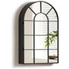 CLIPOP Armadio a specchio, 1 anta, 50 × 80 cm, telaio nero, 2 ripiani | Design curvo, montaggio a parete, per bagno e camera d'albergo, moderno, telaio in metallo, facile da pulire