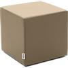 Avalon - Pouf Poggiapiedi Rigido CUBO Jazz in Ecopelle Deluxe, Puff Poggiapiedi Divano Quadrato, Pouffe per Interno ed Esterno, Comodo Impermeabile e Resistente, Made in Italy (40cm-Tortora)