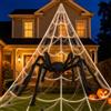 APKOL Ragnatela Decorazione Halloween Esterno (5m) | Ragno Gigante 125cm con 20 Ragni & 40g Ragnatela, Decorazione Halloween Esterno, Giardino & Interno