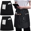 Zuuyye - Grembiule da Cameriere e da Cucina con 3 Tasche, 86 x 55 cm, per Donna e Uomo, Ristorante, caffè, Cucina