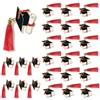 Dorunova Ciondoli per Bomboniere Laurea Fai da Te Nappe Rosse con Charms Smaltati Assortiti 24 Pezzi (Stile F)