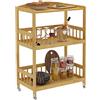Wellynap Carrello a 3 ripiani in bambù con ruote bloccabili, versatile, per cucina, bagno, camera da letto, ufficio, soggiorno, 53 x 30,5 x 80 cm