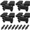 cyclingcolors 4x Supporto per Doghe 38 x 8 mm + 8x bulloni perni inserto plastica 11 mm Tripla Sospensione per Letto Flessibile Mobili, Nero