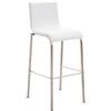 CLP Sgabello Bar Impilabile Avola In Acciaio E Similpelle I Sedia Alta Da Cucina Con Schienale Altezza Seduta 78 CM | Colore bianco